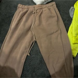 brown cuffed sweatpants